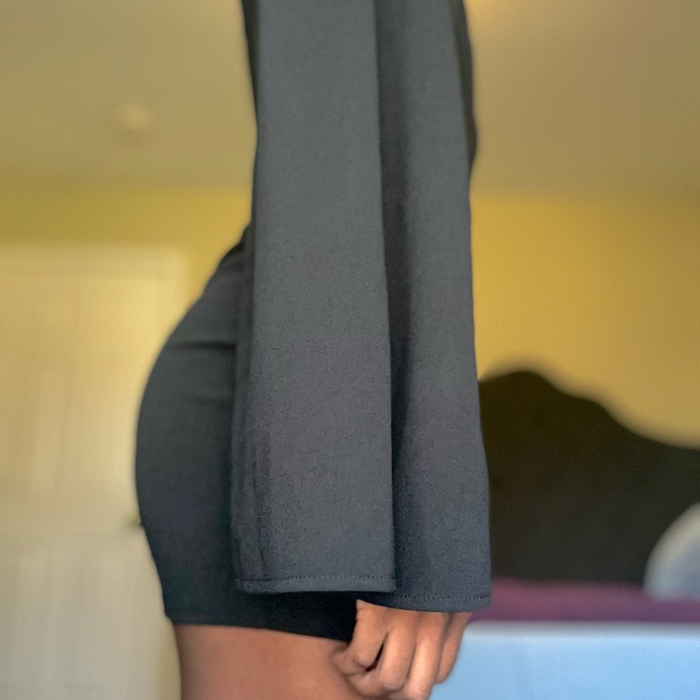 Shein black cloak sleeve dress